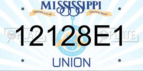12128E1 Mississippi License Plate