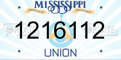 1216112 Mississippi License Plate