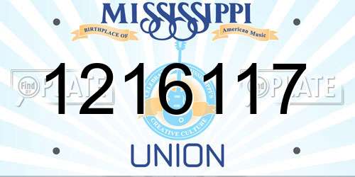 1216117 Mississippi License Plate