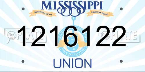 1216122 Mississippi License Plate