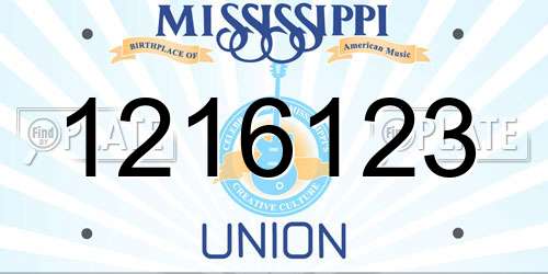 1216123 Mississippi License Plate