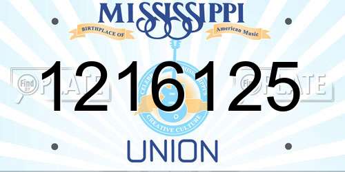 1216125 Mississippi License Plate