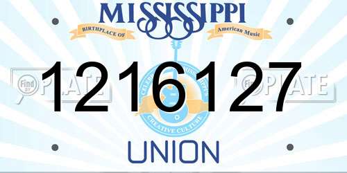 1216127 Mississippi License Plate
