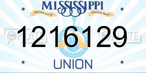 1216129 Mississippi License Plate