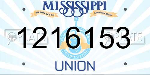 1216153 Mississippi License Plate