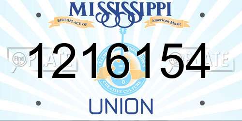 1216154 Mississippi License Plate