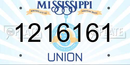 1216161 Mississippi License Plate