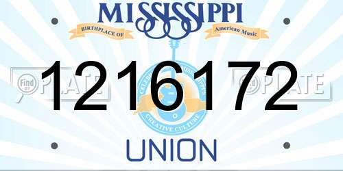 1216172 Mississippi License Plate