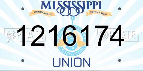 1216174 Mississippi License Plate