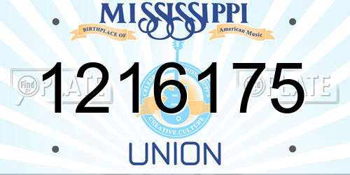 1216175 Mississippi License Plate
