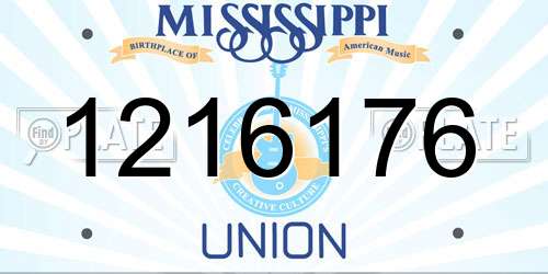 1216176 Mississippi License Plate
