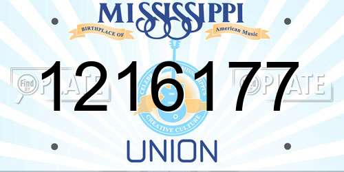 1216177 Mississippi License Plate