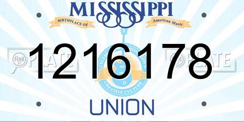 1216178 Mississippi License Plate