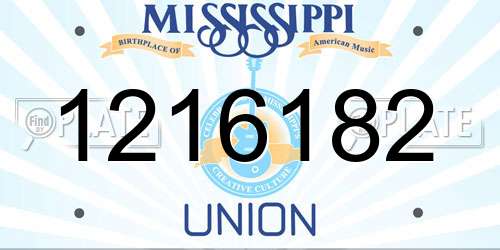 1216182 Mississippi License Plate