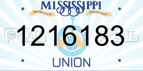 1216183 Mississippi License Plate