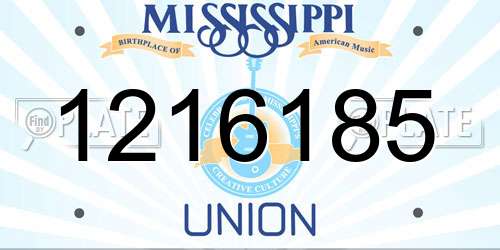 1216185 Mississippi License Plate