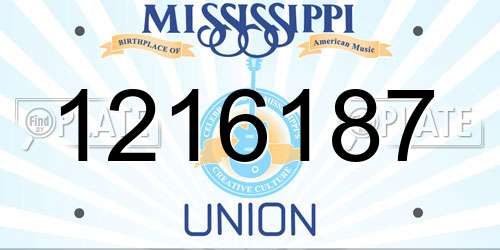 1216187 Mississippi License Plate