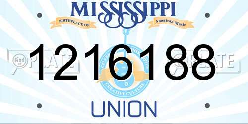 1216188 Mississippi License Plate