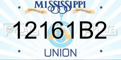 12161B2 Mississippi License Plate