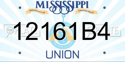 12161B4 Mississippi License Plate