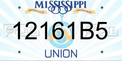12161B5 Mississippi License Plate