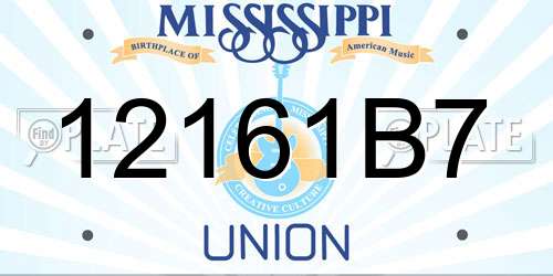 12161B7 Mississippi License Plate