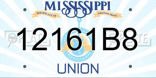12161B8 Mississippi License Plate