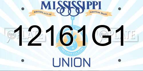 12161G1 Mississippi License Plate