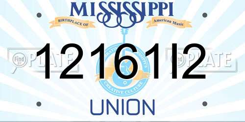 12161I2 Mississippi License Plate