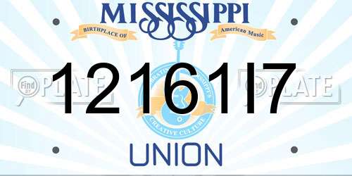 12161I7 Mississippi License Plate