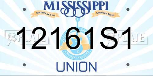12161S1 Mississippi License Plate