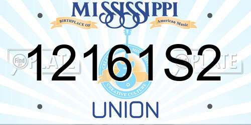 12161S2 Mississippi License Plate