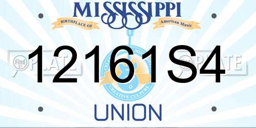 12161S4 Mississippi License Plate