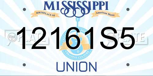 12161S5 Mississippi License Plate
