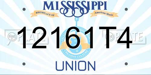 12161T4 Mississippi License Plate