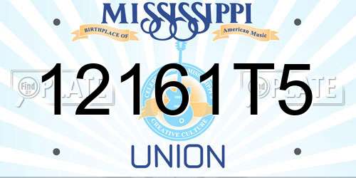 12161T5 Mississippi License Plate
