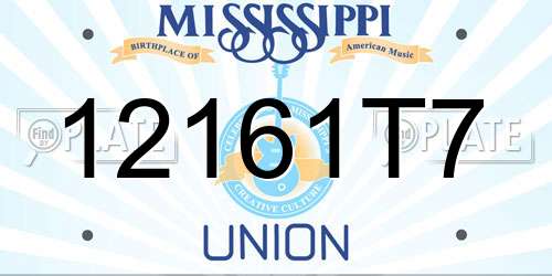 12161T7 Mississippi License Plate