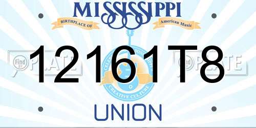 12161T8 Mississippi License Plate