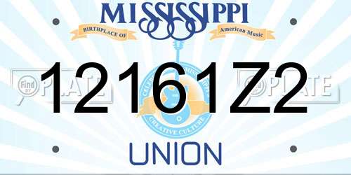 12161Z2 Mississippi License Plate