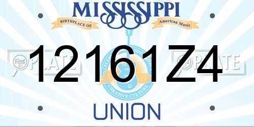 12161Z4 Mississippi License Plate
