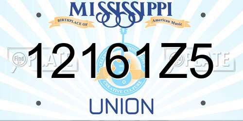 12161Z5 Mississippi License Plate