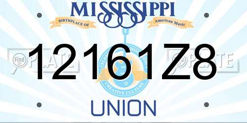 12161Z8 Mississippi License Plate