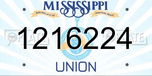 1216224 Mississippi License Plate