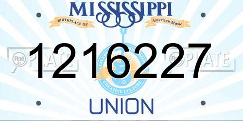1216227 Mississippi License Plate