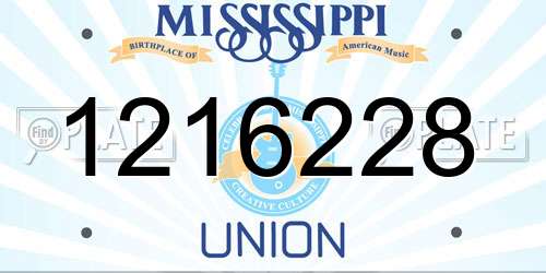 1216228 Mississippi License Plate