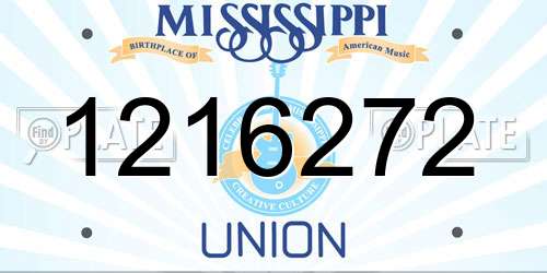 1216272 Mississippi License Plate