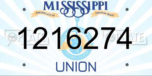 1216274 Mississippi License Plate