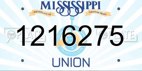 1216275 Mississippi License Plate