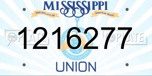 1216277 Mississippi License Plate