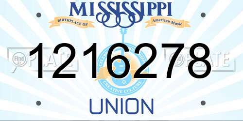 1216278 Mississippi License Plate